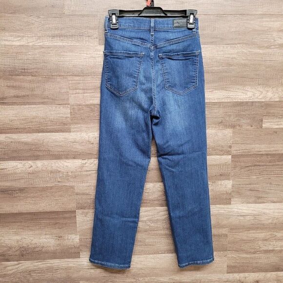 Express Straight Super High Rise Ankle Jeans Blue‎ Medium Wash Womens 2 - Picture 3 of 16